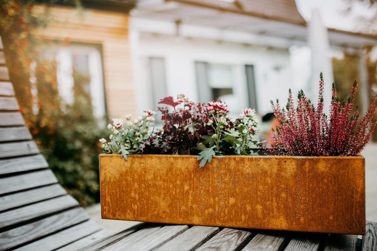 Blumenkasten Balkon Cortenstahl rostig modern 