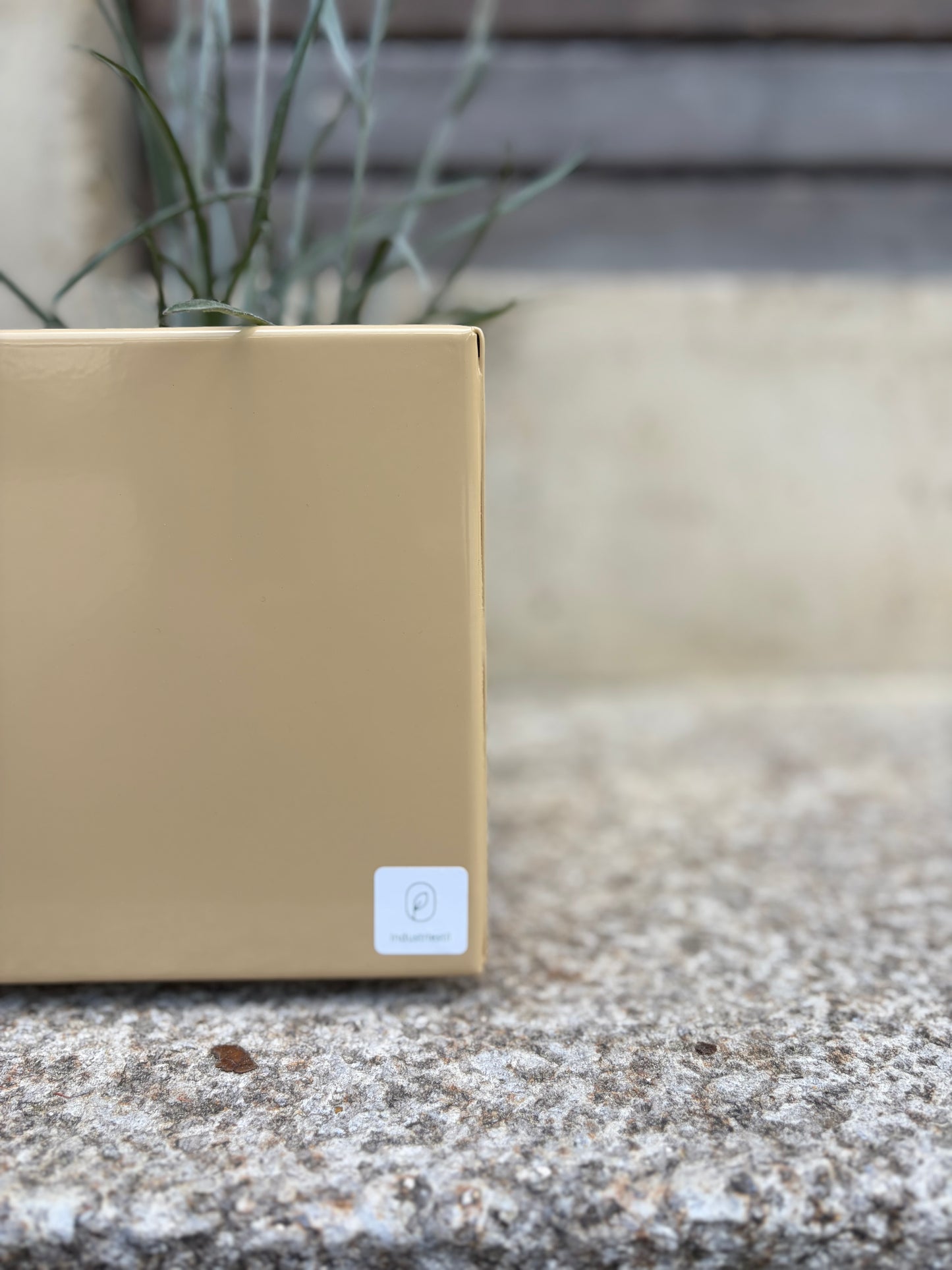 Blumentopf small beige Metall  hochwertig dezent schlicht 