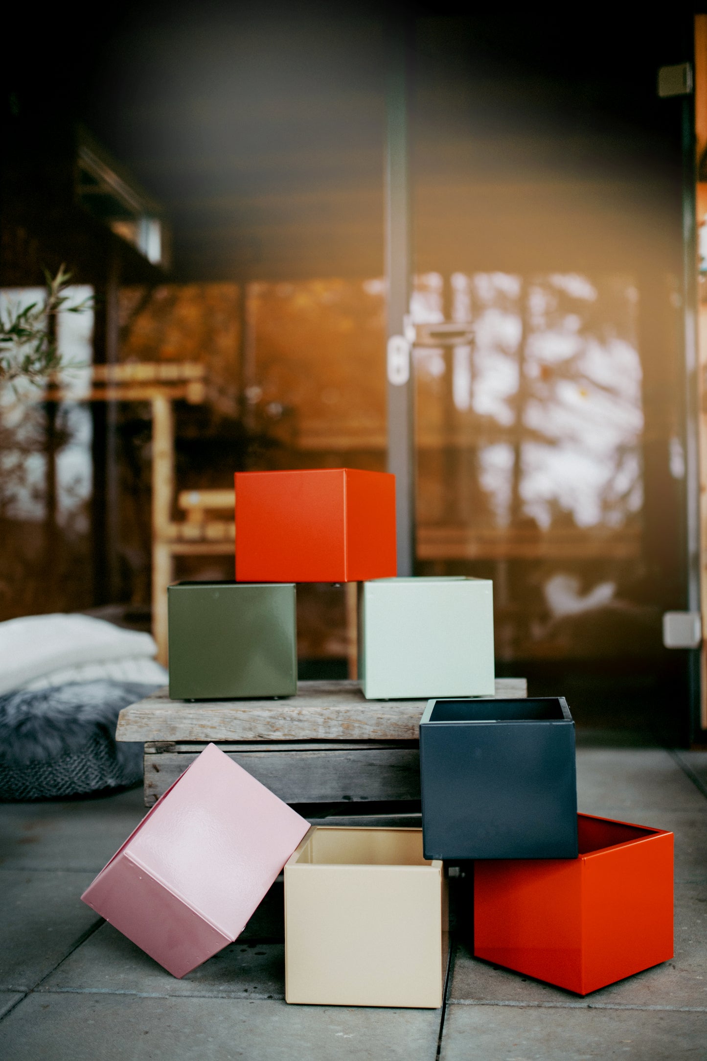 Blumentopf / Übertopf / Box colorful