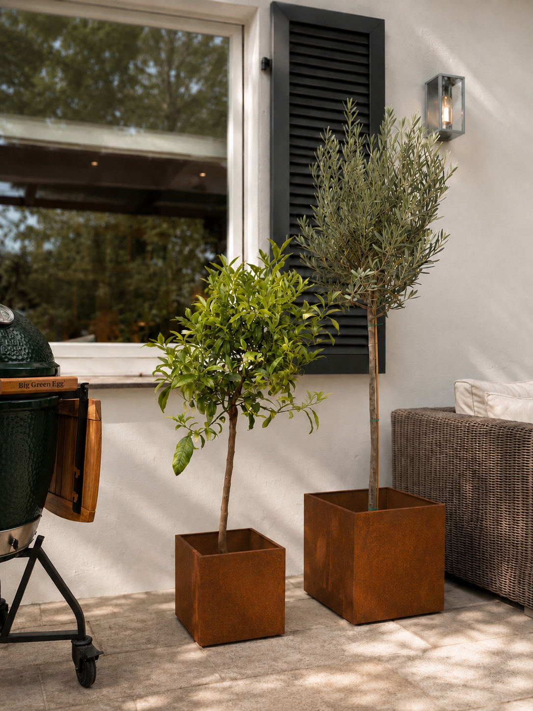 Pflanzkübel Cortenstahl Rostoptik groß Blumentopf Terrasse pflegeleicht Outdoordesign hochwertig 